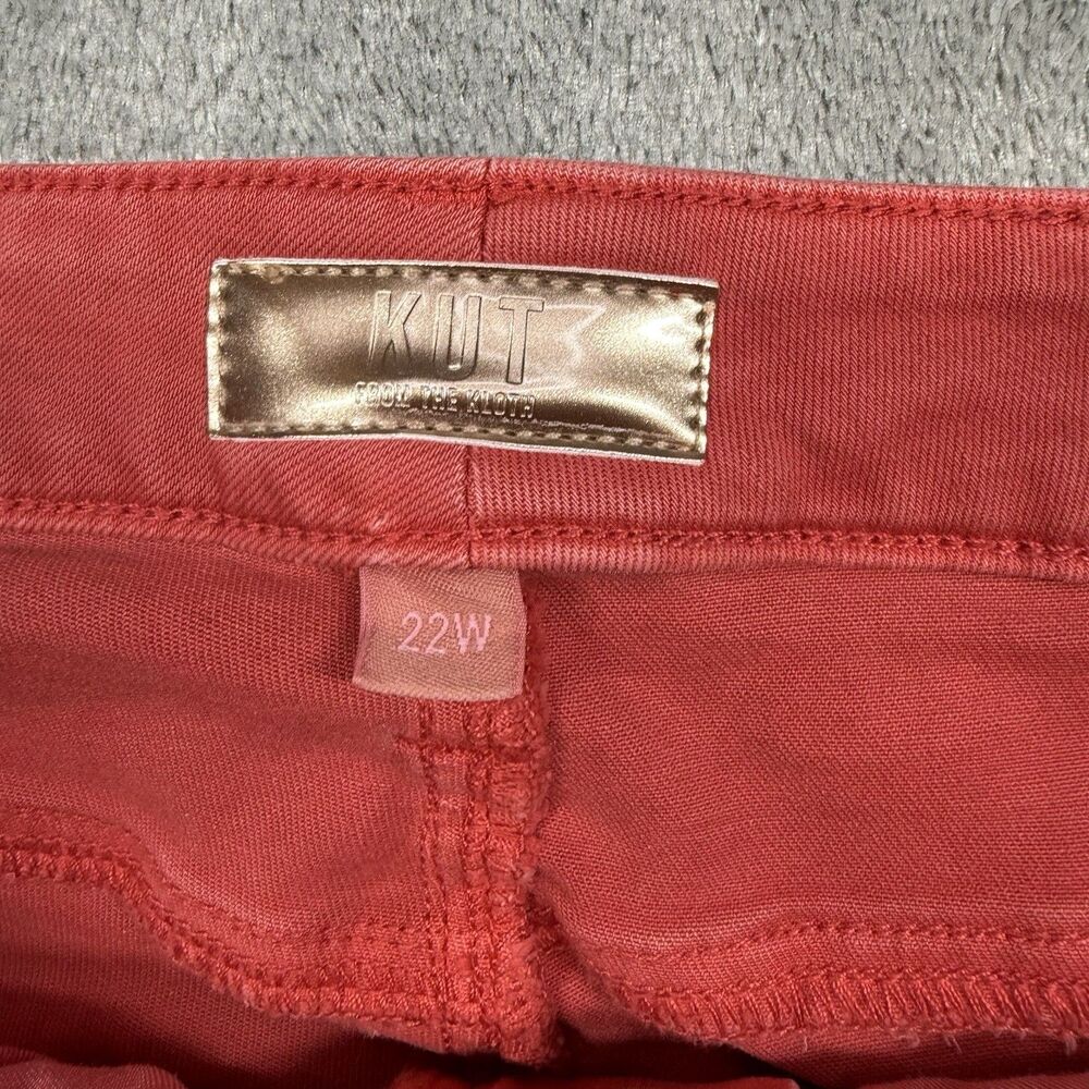 Kut from the Kloth Jeans Womens 22W Orange Reese Fab Ab Ankle Straight Distress - Picture 8 of 9